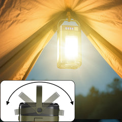 Portable Solar Camping Light with Power Bank Function and Hook for Outdoor Hiking and Emergency Camping Light