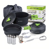 STARCAMP 11 in 1 Aluminium Outdoor Cookware Set 11-Piece Picnic & Camping Tableware Mess Kit & Cutlery for Cooking & Dining