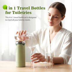 4 in 1 Travel Dispenser, 4 Pack 30ML Travel Bottles for Toiletries, Leak Proof Travel Size Containers, Portable Containers