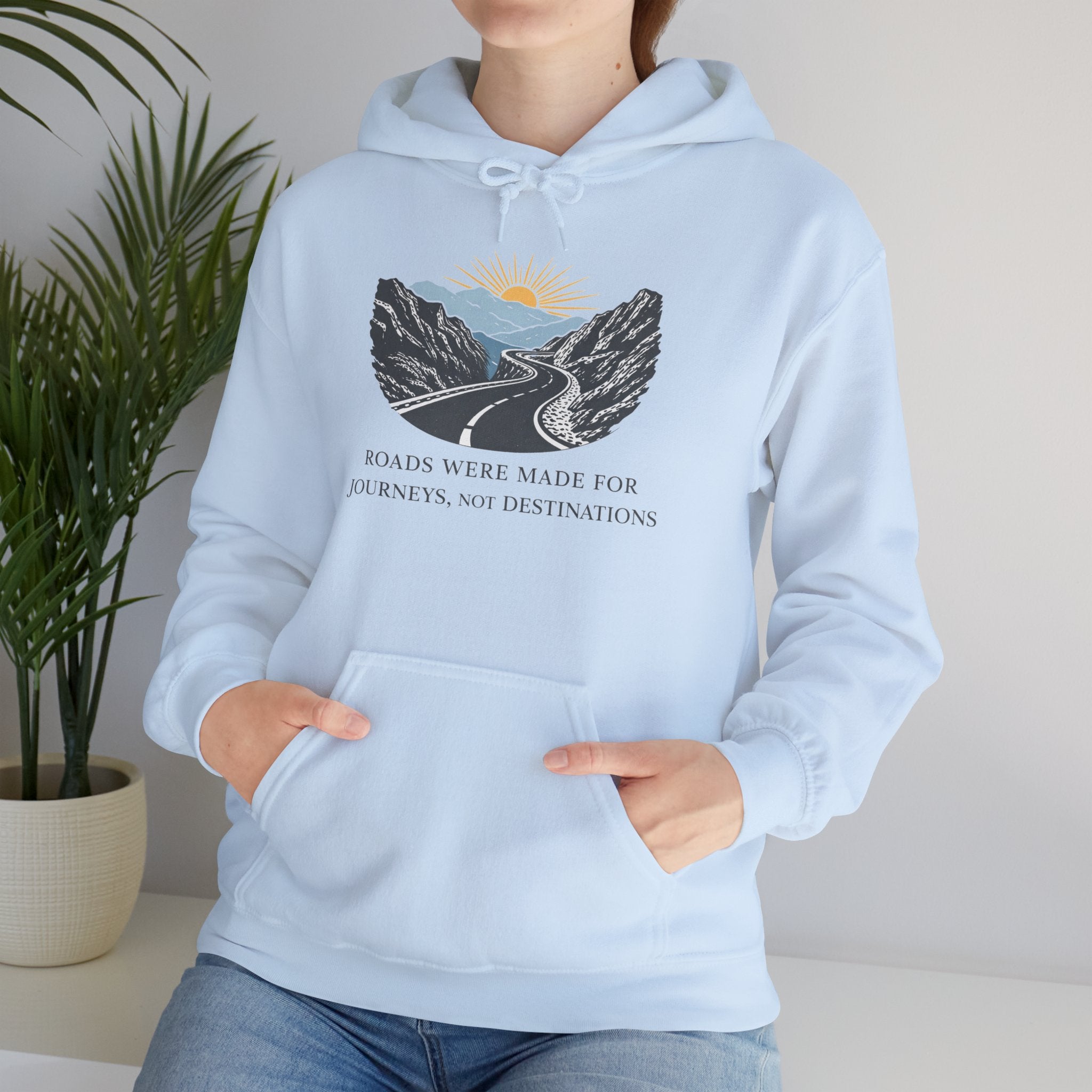 Adventure Road Hoodie — "Roads Were Made for Journeys, Not Destinations" Travel Sweatshirt