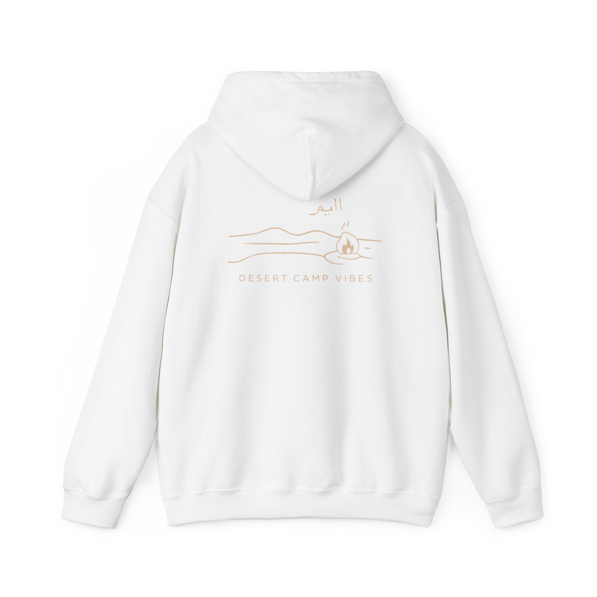 Desert Campfires Hoodie — Minimal Line Art Camping Hoodie