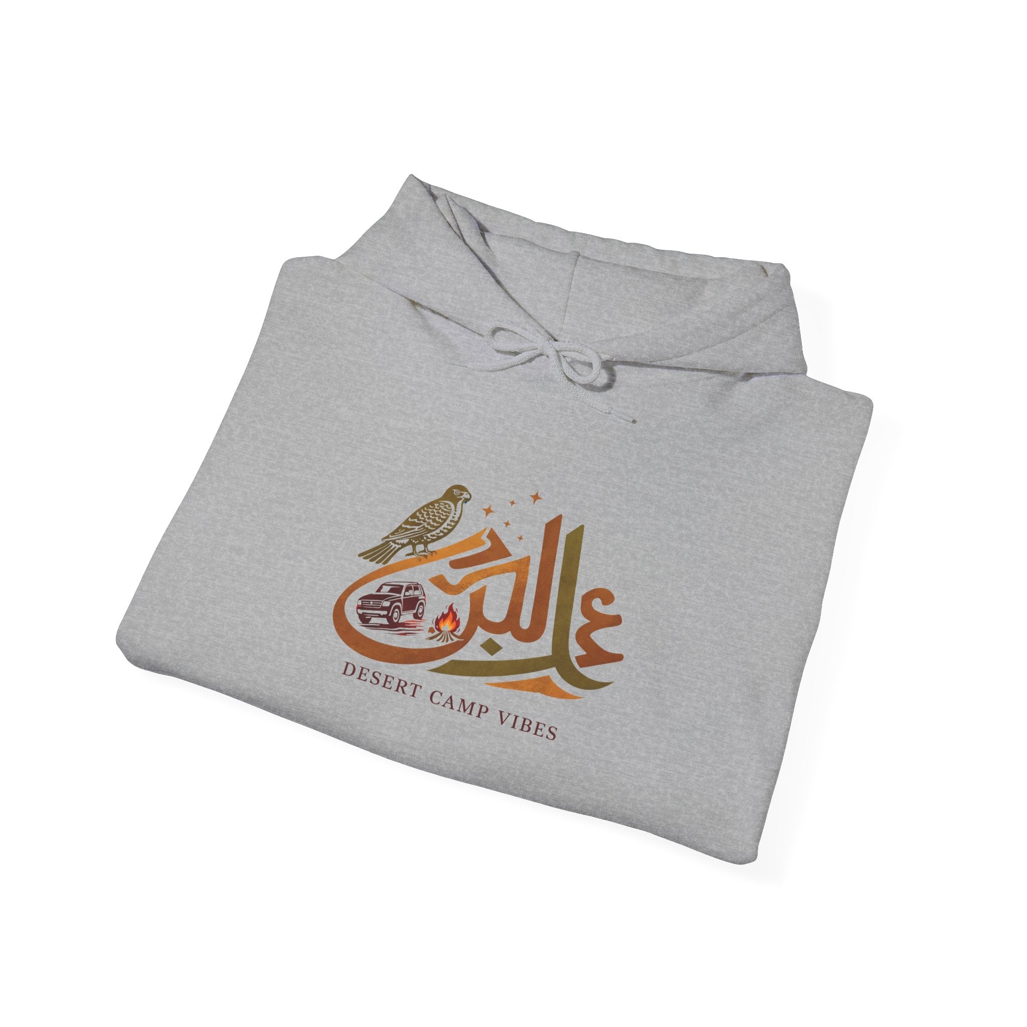 Arabic Calligraphy Hoodie — Dove & Traditional Motif
