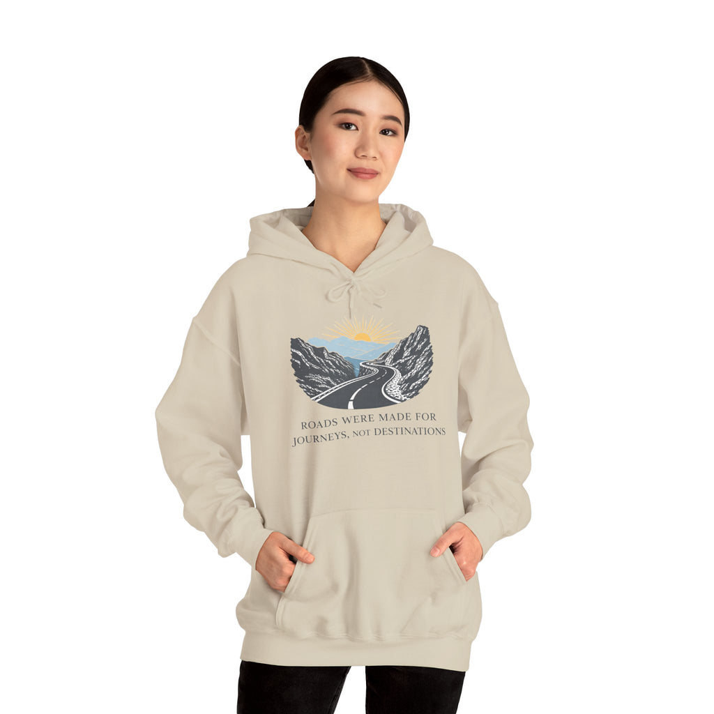Adventure Road Hoodie — "Roads Were Made for Journeys, Not Destinations" Travel Sweatshirt