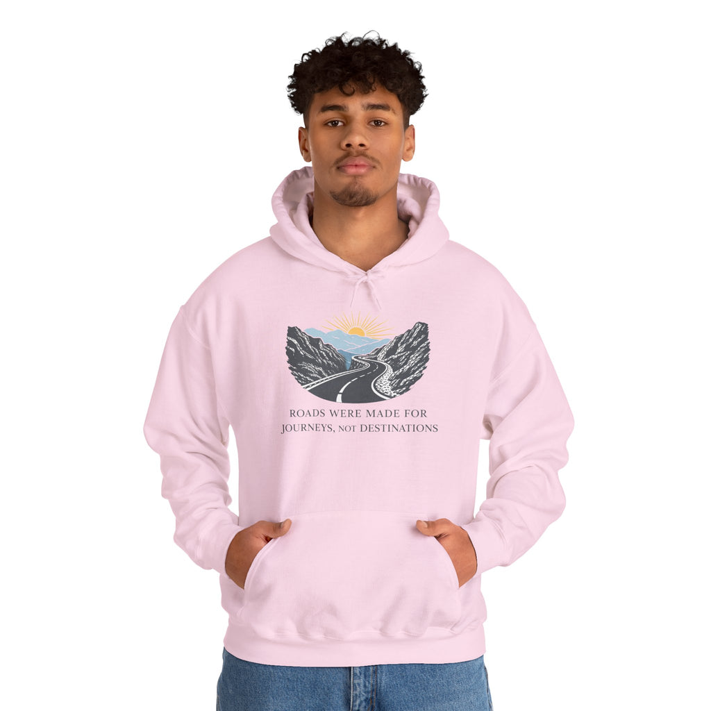 Adventure Road Hoodie — "Roads Were Made for Journeys, Not Destinations" Travel Sweatshirt