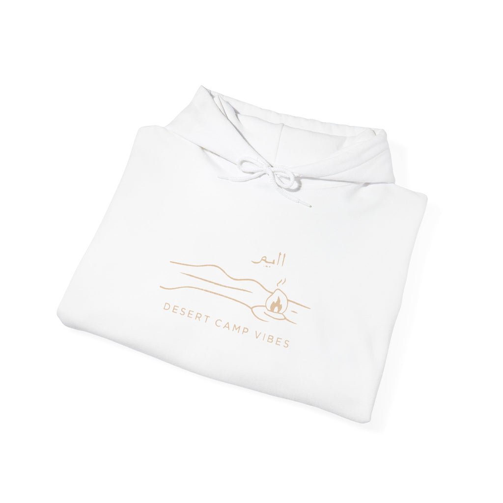 Desert Campfires Hoodie — Minimal Line Art Camping Hoodie