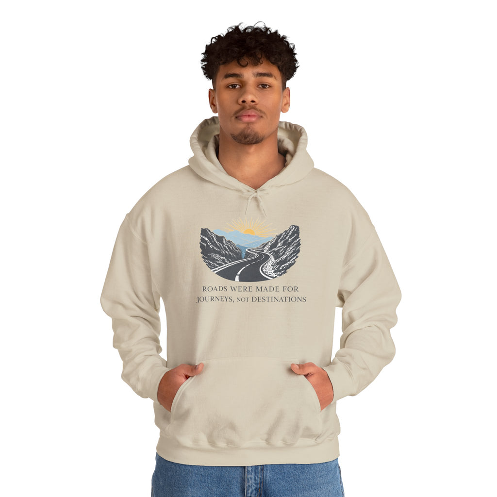 Adventure Road Hoodie — "Roads Were Made for Journeys, Not Destinations" Travel Sweatshirt
