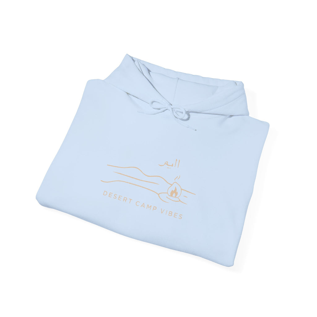 Desert Campfires Hoodie — Minimal Line Art Camping Hoodie