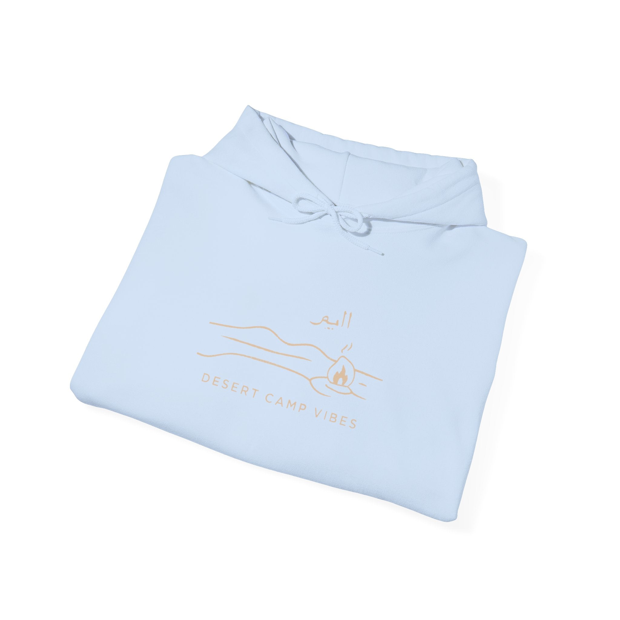 Desert Campfires Hoodie — Minimal Line Art Camping Hoodie