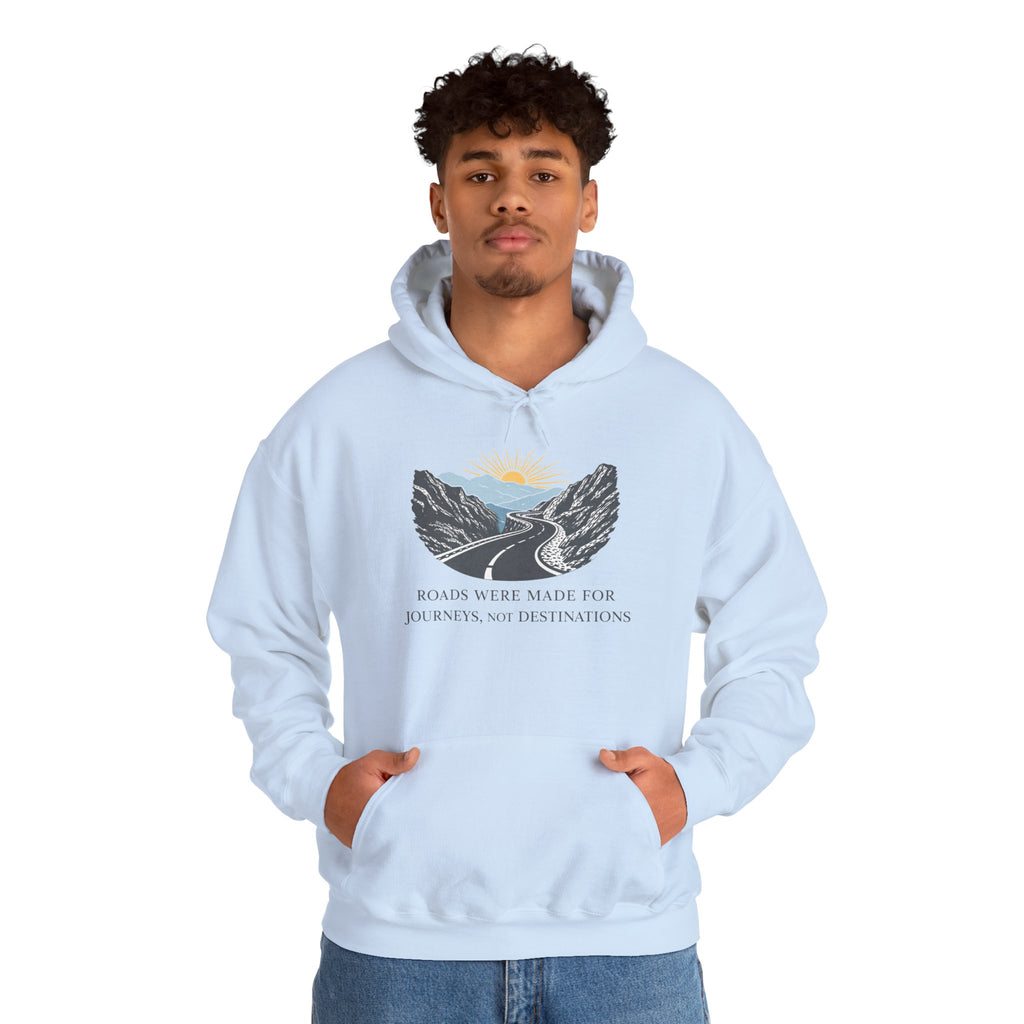 Adventure Road Hoodie — "Roads Were Made for Journeys, Not Destinations" Travel Sweatshirt