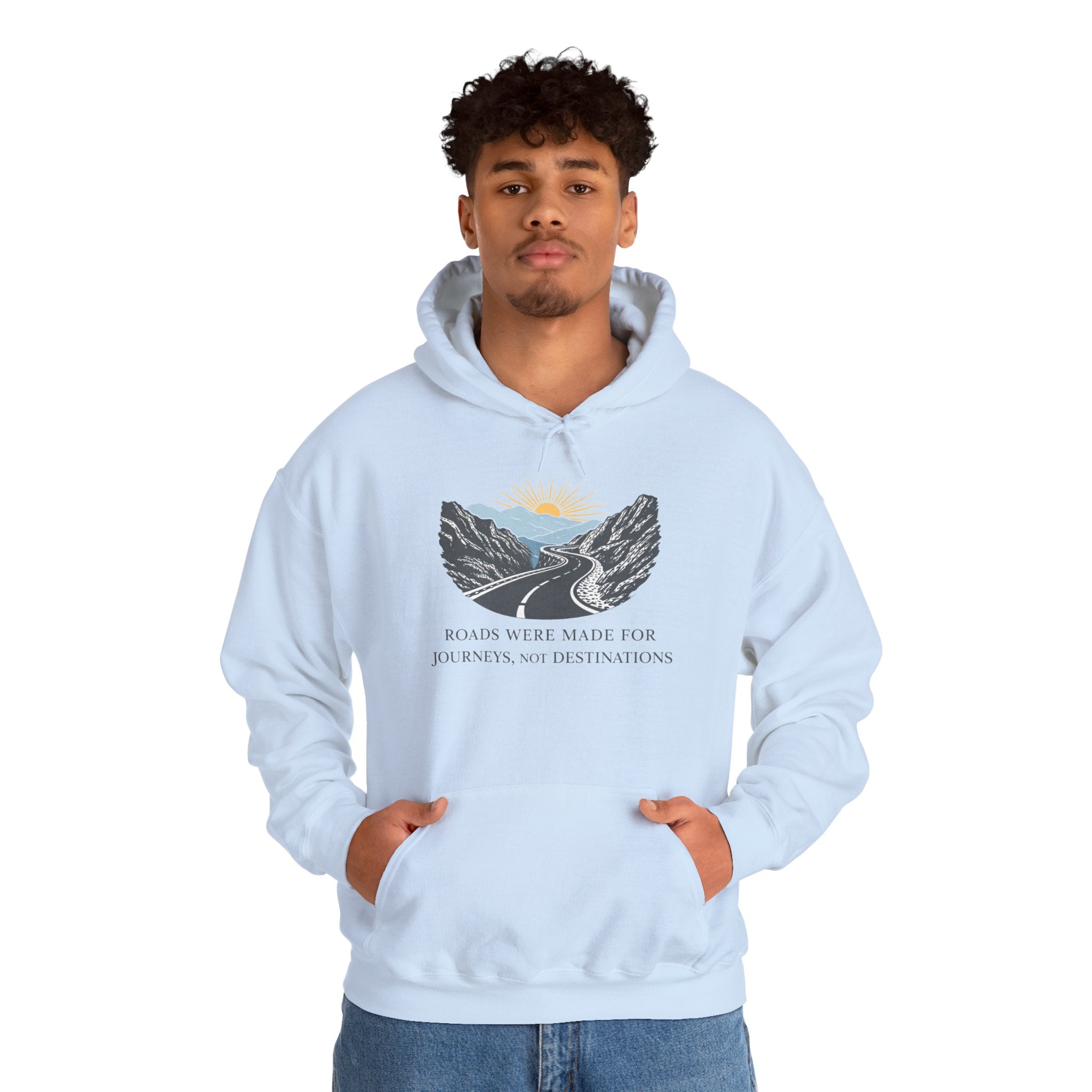 Adventure Road Hoodie — "Roads Were Made for Journeys, Not Destinations" Travel Sweatshirt