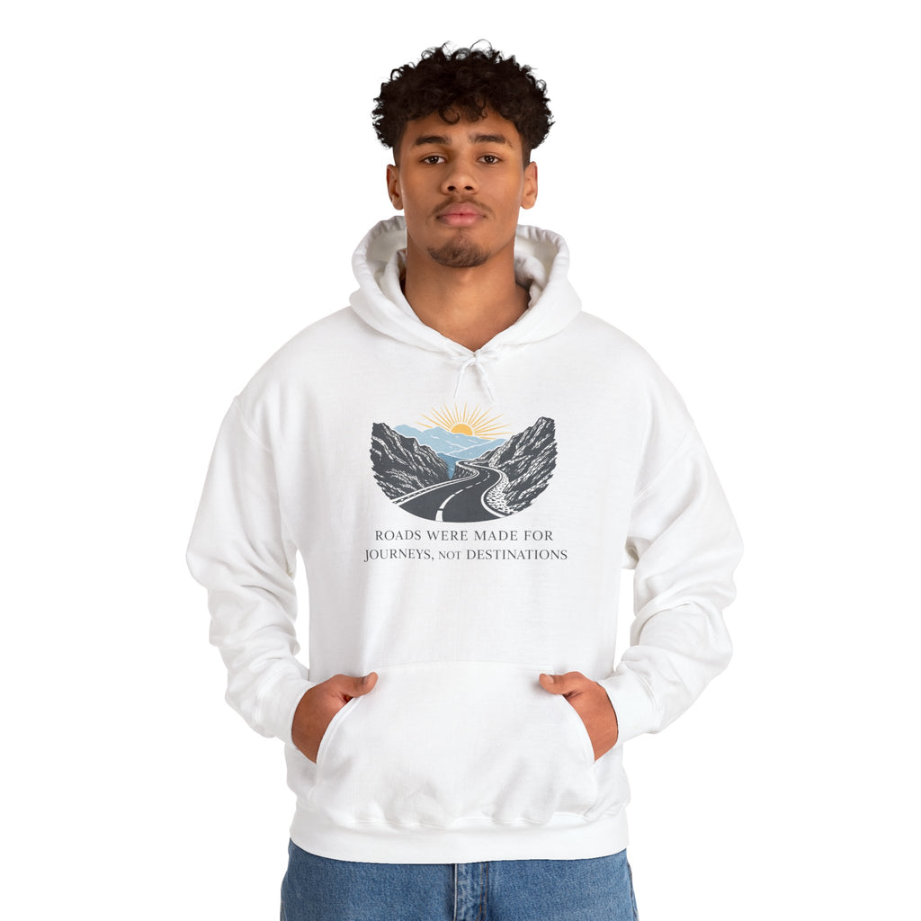 Adventure Road Hoodie — "Roads Were Made for Journeys, Not Destinations" Travel Sweatshirt