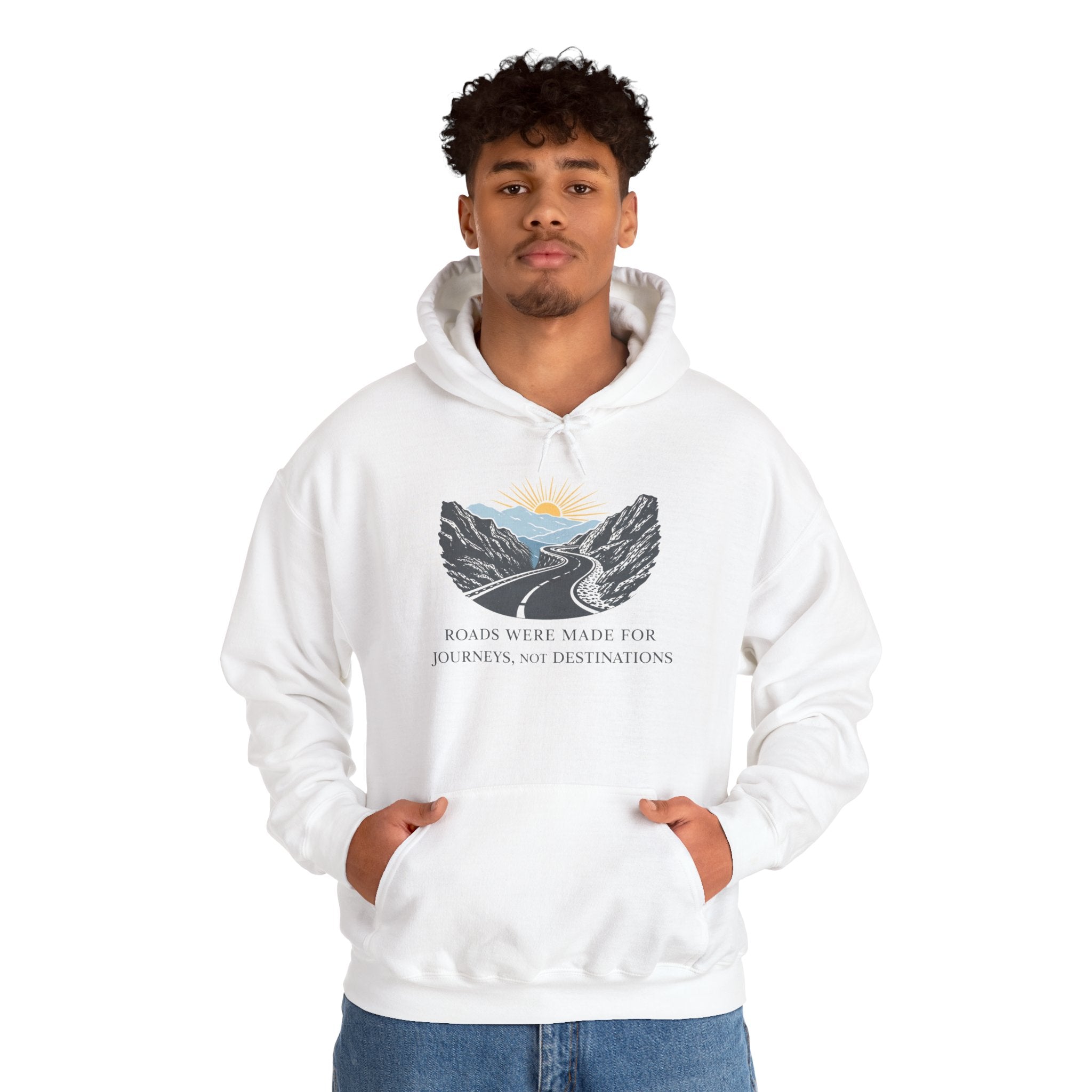Adventure Road Hoodie — "Roads Were Made for Journeys, Not Destinations" Travel Sweatshirt