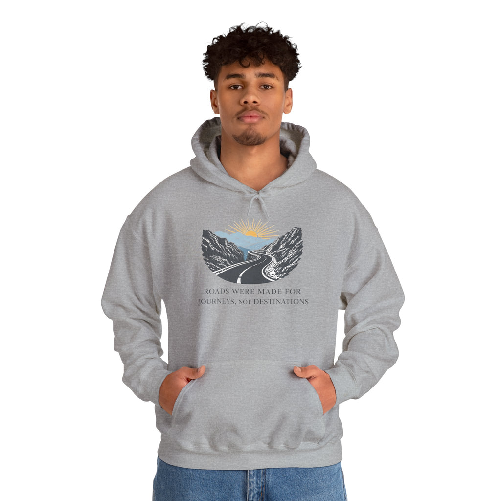 Adventure Road Hoodie — "Roads Were Made for Journeys, Not Destinations" Travel Sweatshirt