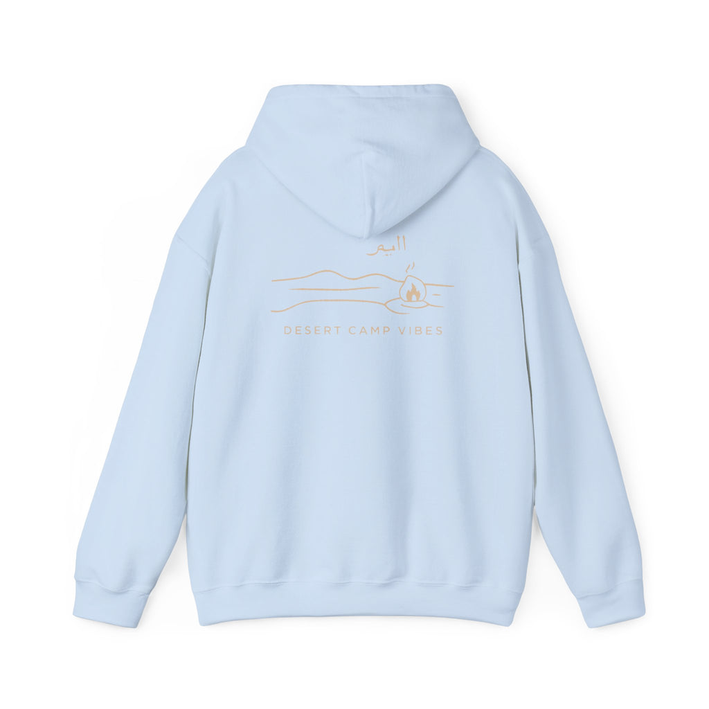 Desert Campfires Hoodie — Minimal Line Art Camping Hoodie