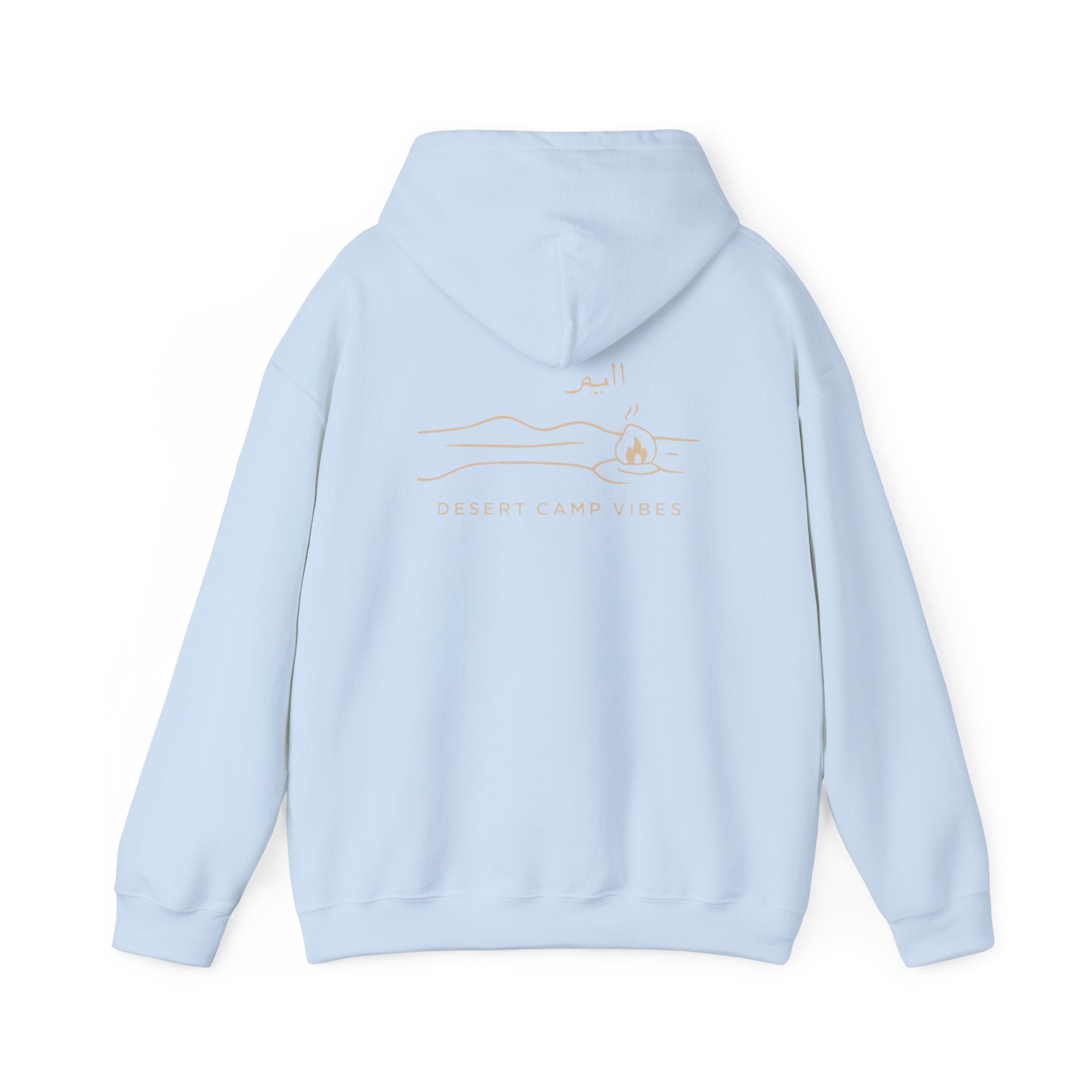 Desert Campfires Hoodie — Minimal Line Art Camping Hoodie