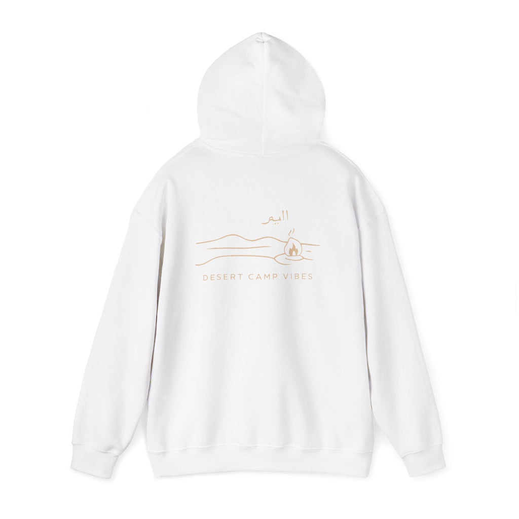 Desert Campfires Hoodie — Minimal Line Art Camping Hoodie