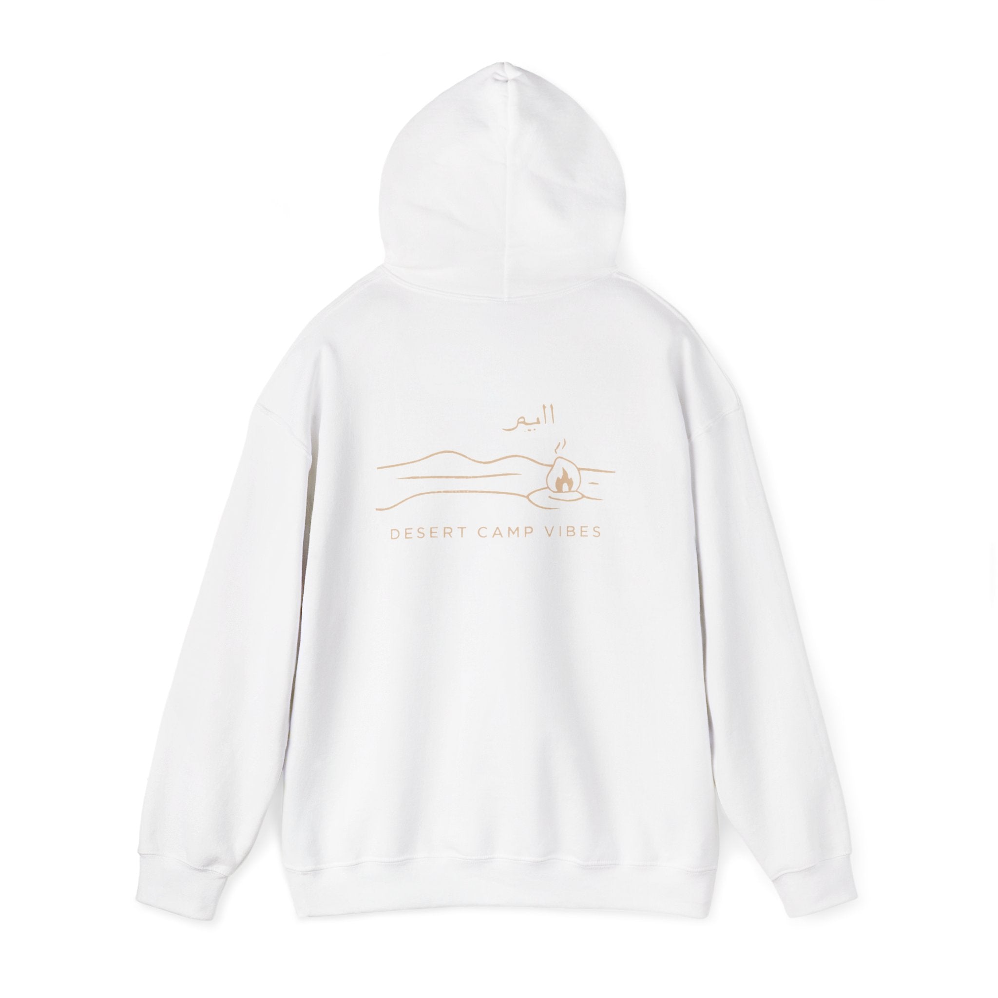 Desert Campfires Hoodie — Minimal Line Art Camping Hoodie