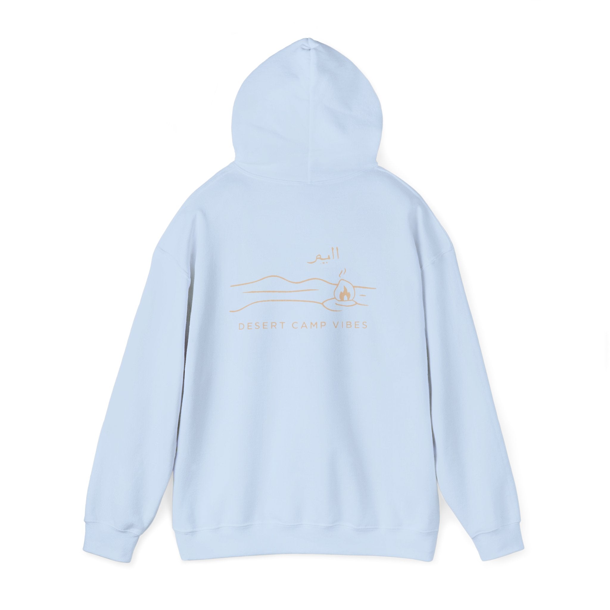 Desert Campfires Hoodie — Minimal Line Art Camping Hoodie