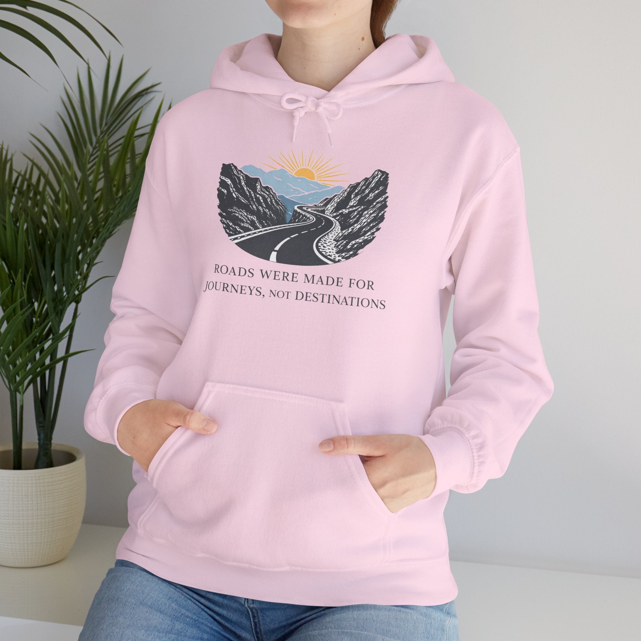 Adventure Road Hoodie — "Roads Were Made for Journeys, Not Destinations" Travel Sweatshirt