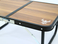 Mini folding picnic table - wood color with storage bag