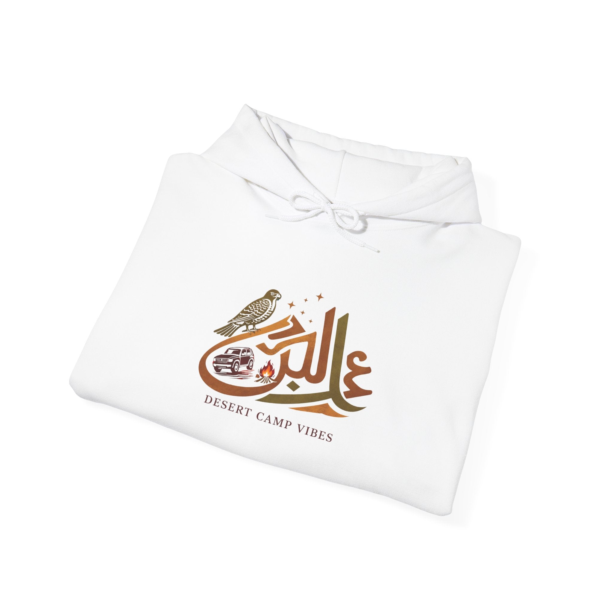 Arabic Calligraphy Hoodie — Dove & Traditional Motif