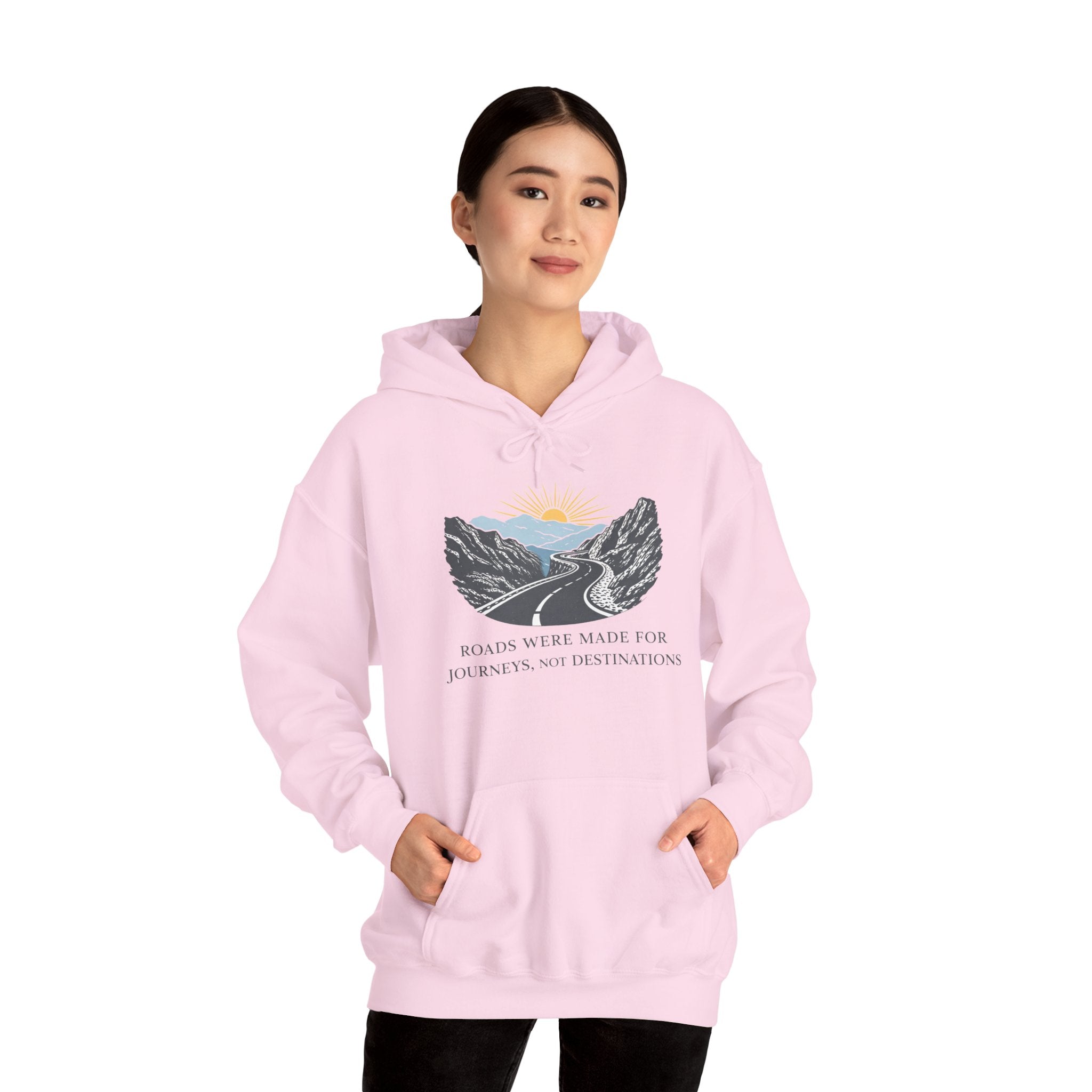 Adventure Road Hoodie — "Roads Were Made for Journeys, Not Destinations" Travel Sweatshirt