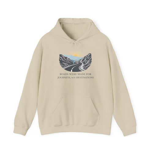 Adventure Road Hoodie — "Roads Were Made for Journeys, Not Destinations" Travel Sweatshirt