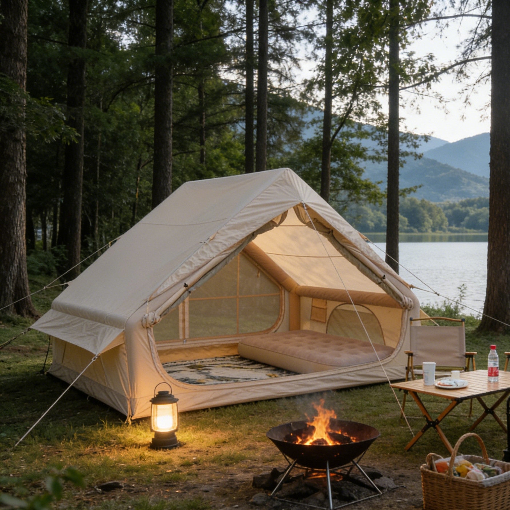 Lightweight All-Weather Desert Inflatable Tent, Oxford Coated Outer Tent, Windproof Sun-Proof for Middle East Desert Use