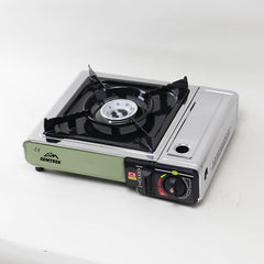 Portable Stainless Steel Butane/Propane Manual Simple Gas Stove for Outdoor Camping BBQ & Picnic Travel with Storage Box