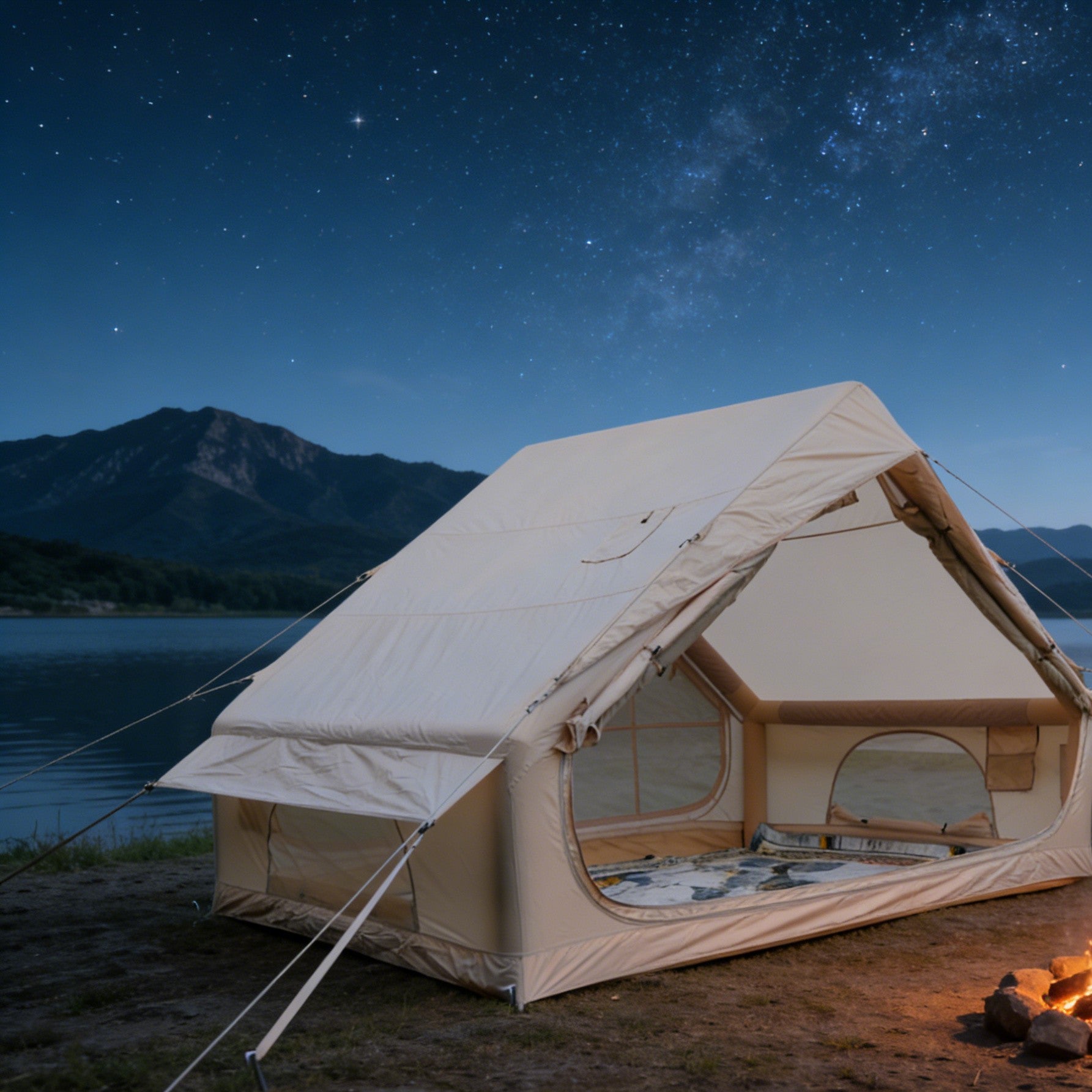 Lightweight All-Weather Desert Inflatable Tent, Oxford Coated Outer Tent, Windproof Sun-Proof for Middle East Desert Use