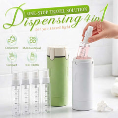 4 in 1 Travel Dispenser, 4 Pack 30ML Travel Bottles for Toiletries, Leak Proof Travel Size Containers, Portable Containers