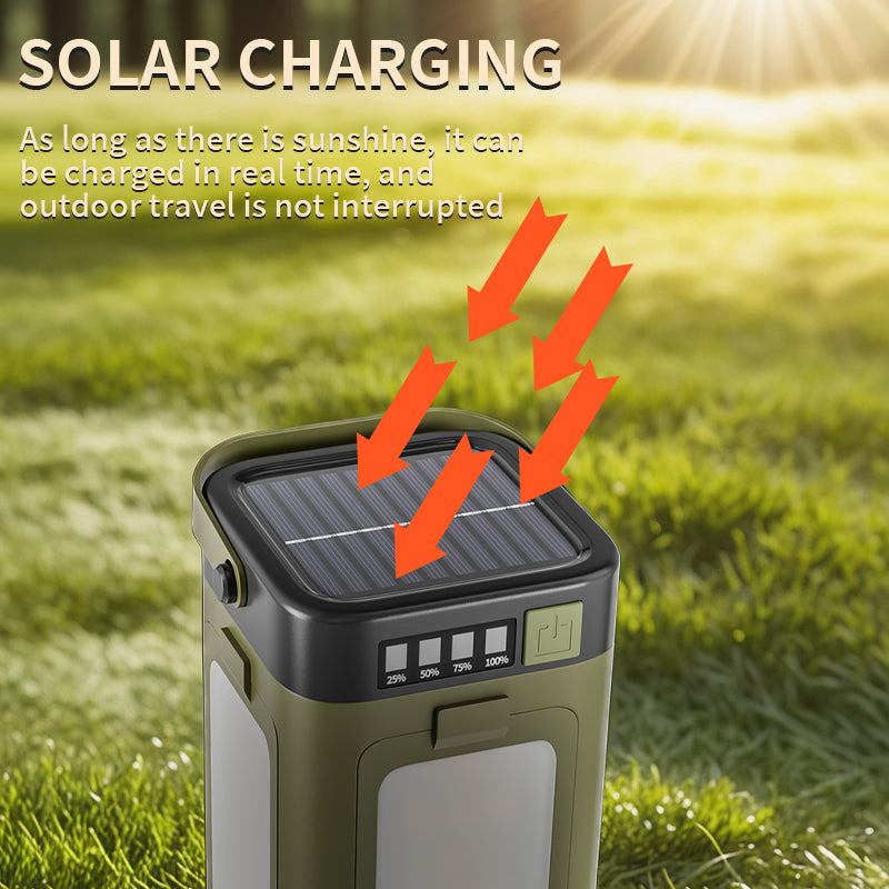 Portable Solar Camping Light with Power Bank Function and Hook for Outdoor Hiking and Emergency Camping Light